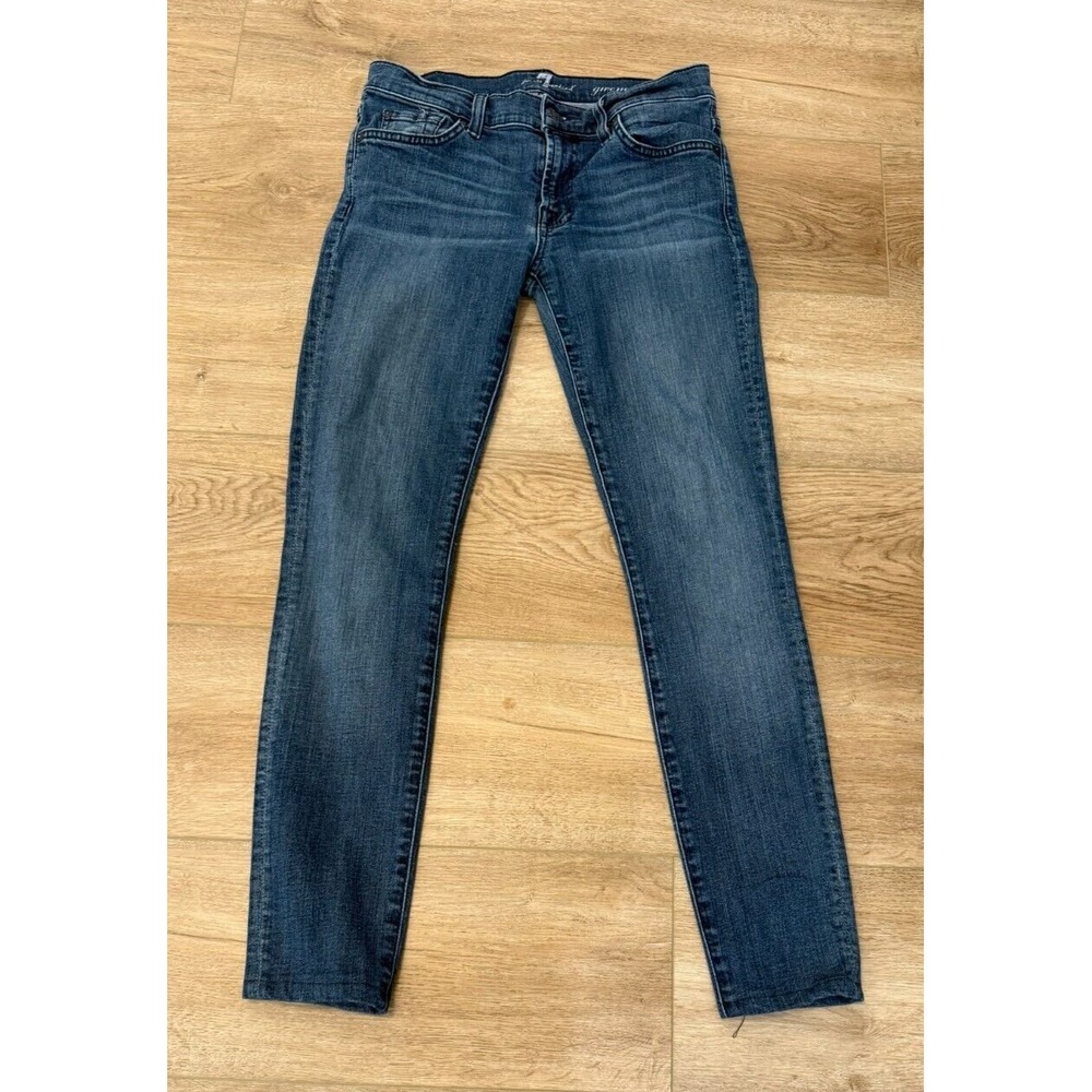 7 For All Mankind Women's Skinny Jeans - Medium/Dark Blue Wash